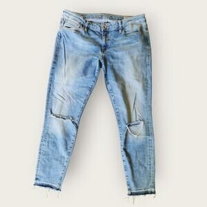 Mavi Jeans Women's Sz 32" Alexa Ankle Mid-rise Skinny Cropped Distressed/Frayed